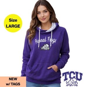 NEW w TAGS 🏷️ TCU Horned Frogs Purple Comfy Hoodie (Women’s Large)